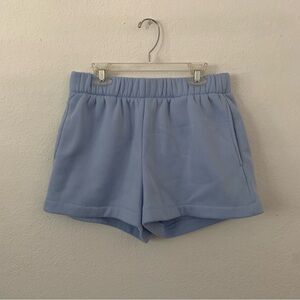 blue cinch waist shorts